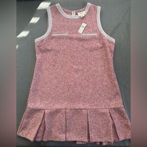 NWT Anthropologie Maeve Sleeveless Tweed Pleated Mini Dress
